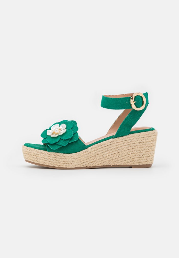 Sandales Anna Field Espadrillas Wedge platform Boucle Vert Femme | QVC-9557999